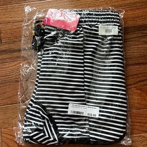 B & W Striped Drawstring Everyday Shorts